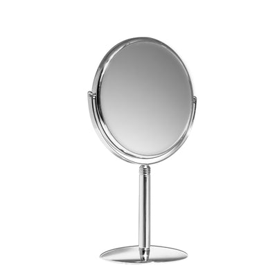 GAZZAZ HIGH QUALITY COSMETIC METALLIC CHROME TABLE MIRROR- TWO SIDED X 7