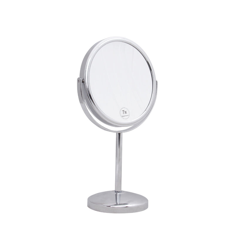 GAZZAZ HIGH QUALITY COSMETIC METALLIC CHROME TABLE MIRROR - TWO SIDED X 7