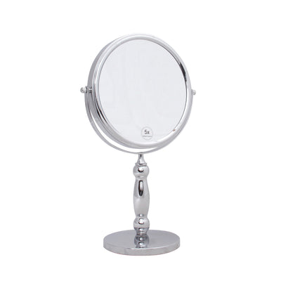 GAZZAZ HIGH QUALITY COSMETIC METALLIC CHROME TABLE MIRROR - TWO SIDED X 5