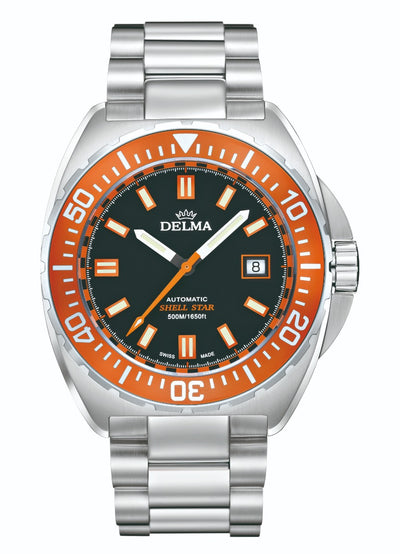 DELMA MEN WATCH 6.151 SHELL STAR AUTOMATIC 500M/1650FT WATER RESISTANT 50ATM