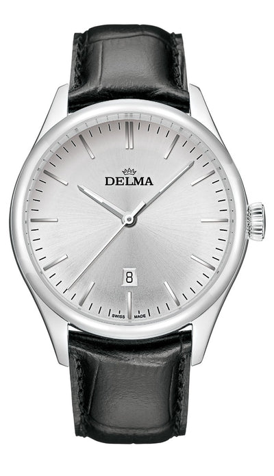 DELMA SWISS MADE MAN WATCH HERITAGE STAINLESS STEEL CASE WHITE DIAL