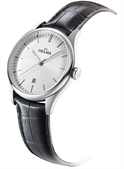 DELMA SWISS MADE MAN WATCH HERITAGE STAINLESS STEEL CASE WHITE DIAL