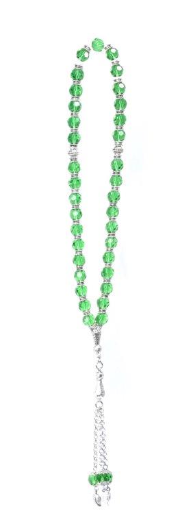 CRYSTAL ROSARY LIGHT GREEN COLOR