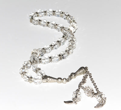 CRYSTAL ROSARY CLEAR CRYSTAL COLOR WITH SIZE 8 MM