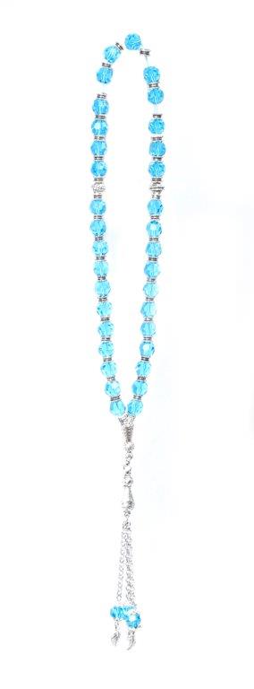 CRYSTAL ROSARY TURQUOISE COLOR