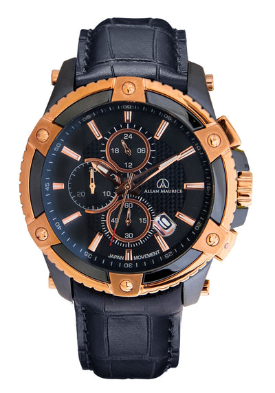 ALLAN MAURICE GENTS QTZ WATCH IP BLUE CASE