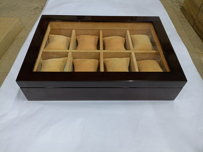 LUX WOODEN WATCH BOX 8 PC GLOSS