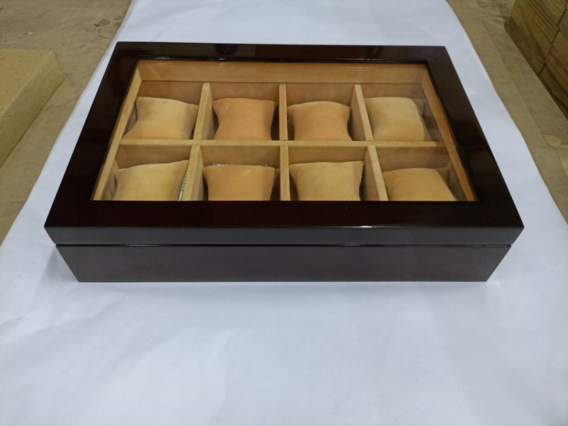 LUX WOODEN WATCH BOX 8 PC GLOSS