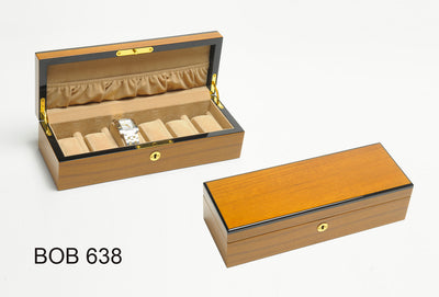 LUX WATCH BOX 5 PC TEAK WOOD