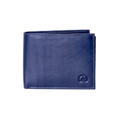 ALLAN MAURICE 100% GENUINE LEATHER WALLET DARK BLUE (NAVY)