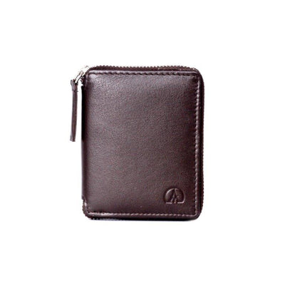 ALLAN MAURICE 100% GENUINE LEATHER WALLET DK BROWN COLOR