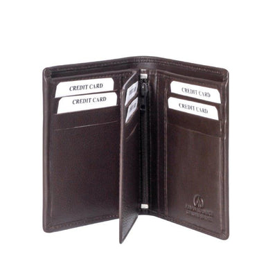ALLAN MAURICE 100% GENUINE LEATHER WALLET DK BROWN COLOR