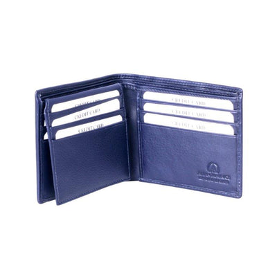 ALLAN MAURICE 100% GENUINE LEATHER WALLET NAVY BLUE COLOR