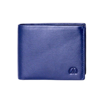 ALLAN MAURICE 100% GENUINE LEATHER WALLET NAVY BLUE COLOR