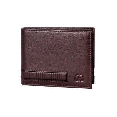 ALLAN MAURICE 100% GENUINE LEATHER WALLET DK BROWN COLOR