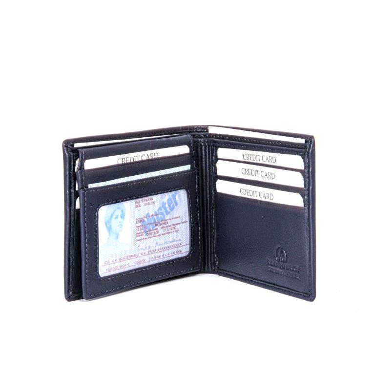 ALLAN MAURICE LEATHER WALLET NAVY BLUE COLOR