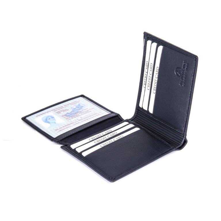 ALLAN MAURICE LEATHER WALLET NAVY BLUE COLOR
