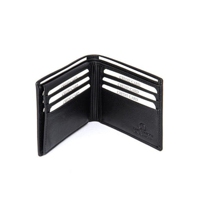 ALLAN MAURICE LEATHER WALLET BLACK COLOR