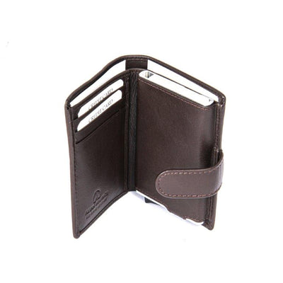 ALLAN MAURICE LEATHER WALLET W/CC BROWN COLOR
