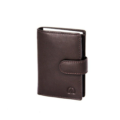 ALLAN MAURICE LEATHER WALLET W/CC BROWN COLOR