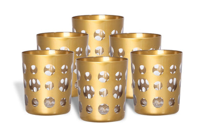 POLAND CRYSTAL CUPS 6 PCS SET WITH GOLD COL