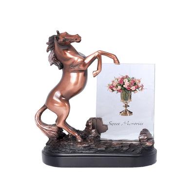 POLYRESIN HORSE PICTURE FRAME 8.5 W X 9.5H INCH