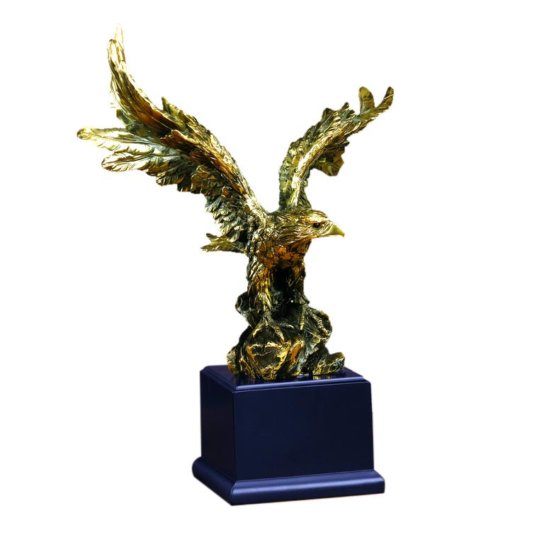 11WX16H INCH ANTIQUE GOLD TINT EAGLE (M)