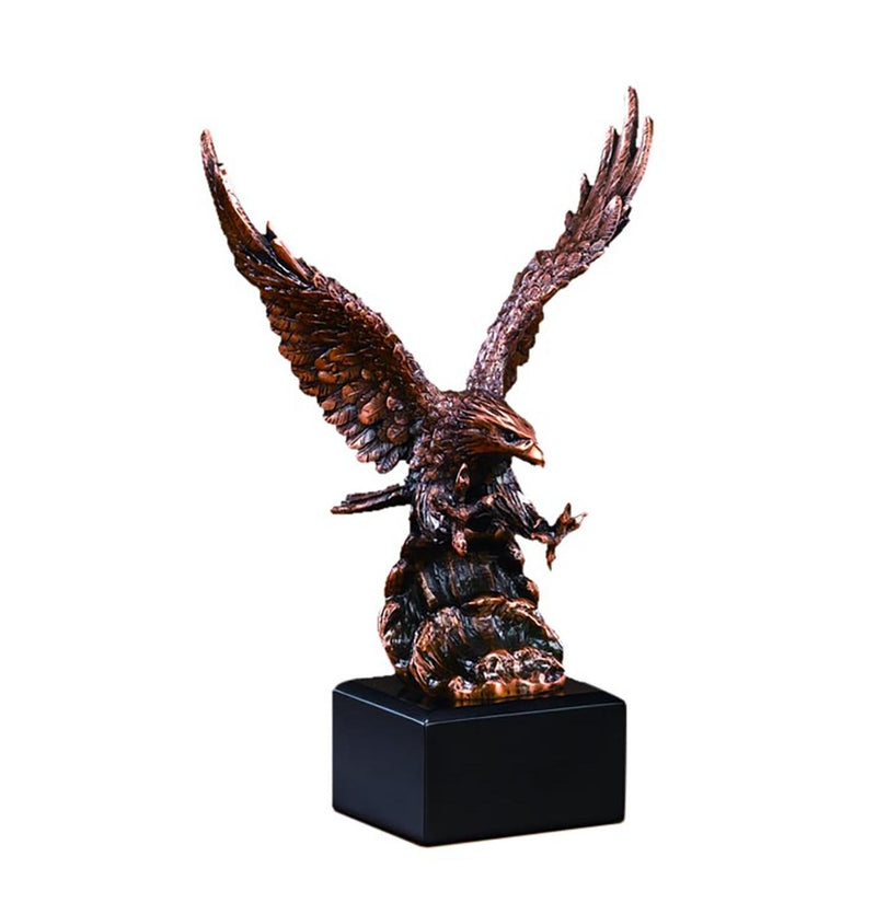 10 WX14 H INCH ANTIQUE GOLD BRONZE EAGLE (M)