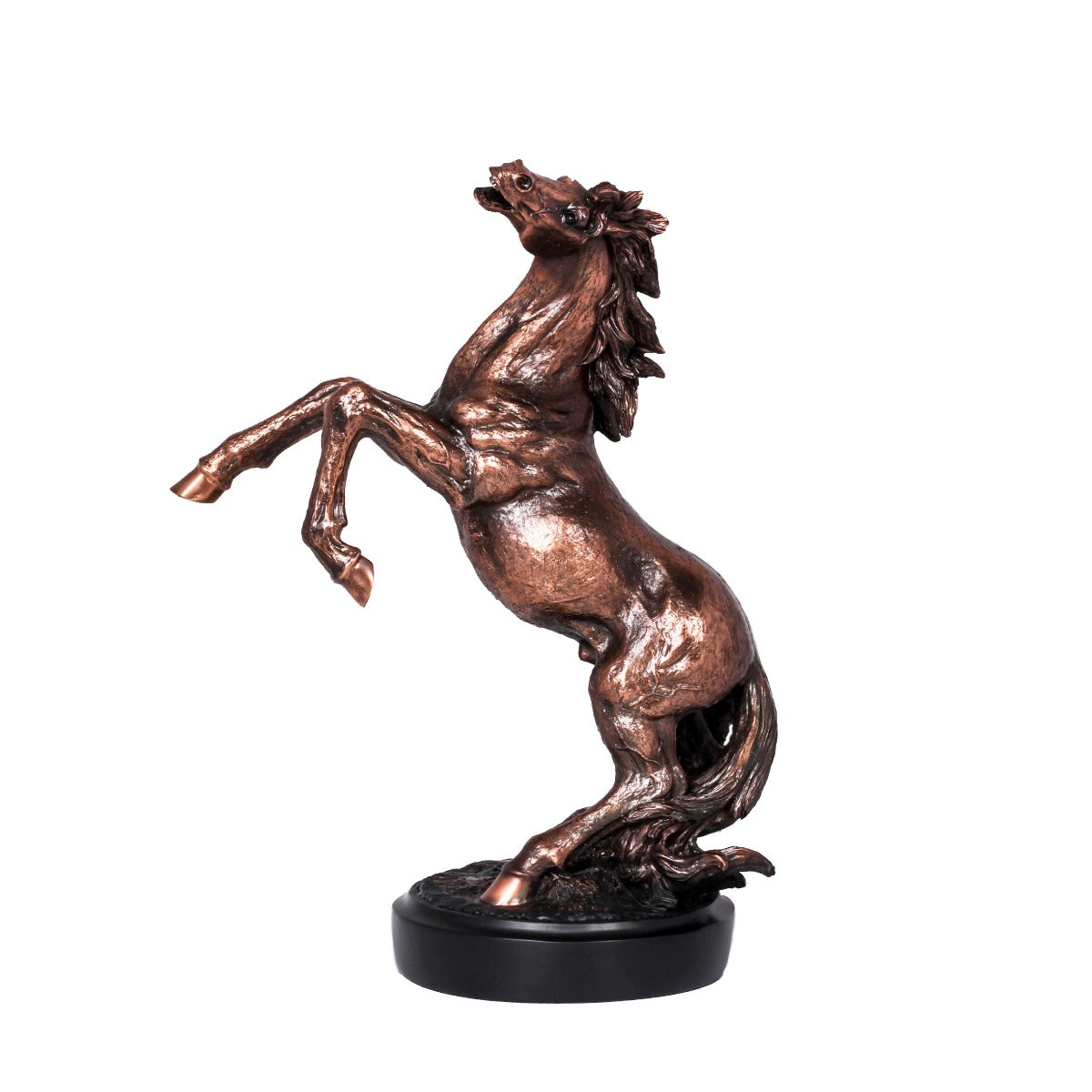 POLYRESIN HORSE 18 W X 21 H INCH BRONZE COL