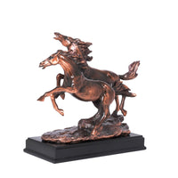 POLYRESIN DOUBLE HORSES 15.5W X 13H INCH