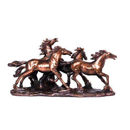 POLYRESIN HORSES 17.5 W X 8.5 H INCH