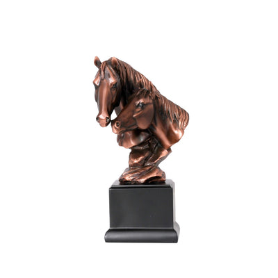 POLYRESIN DOUBLE HORSE HEAD 5.5W X 9.5H INCH