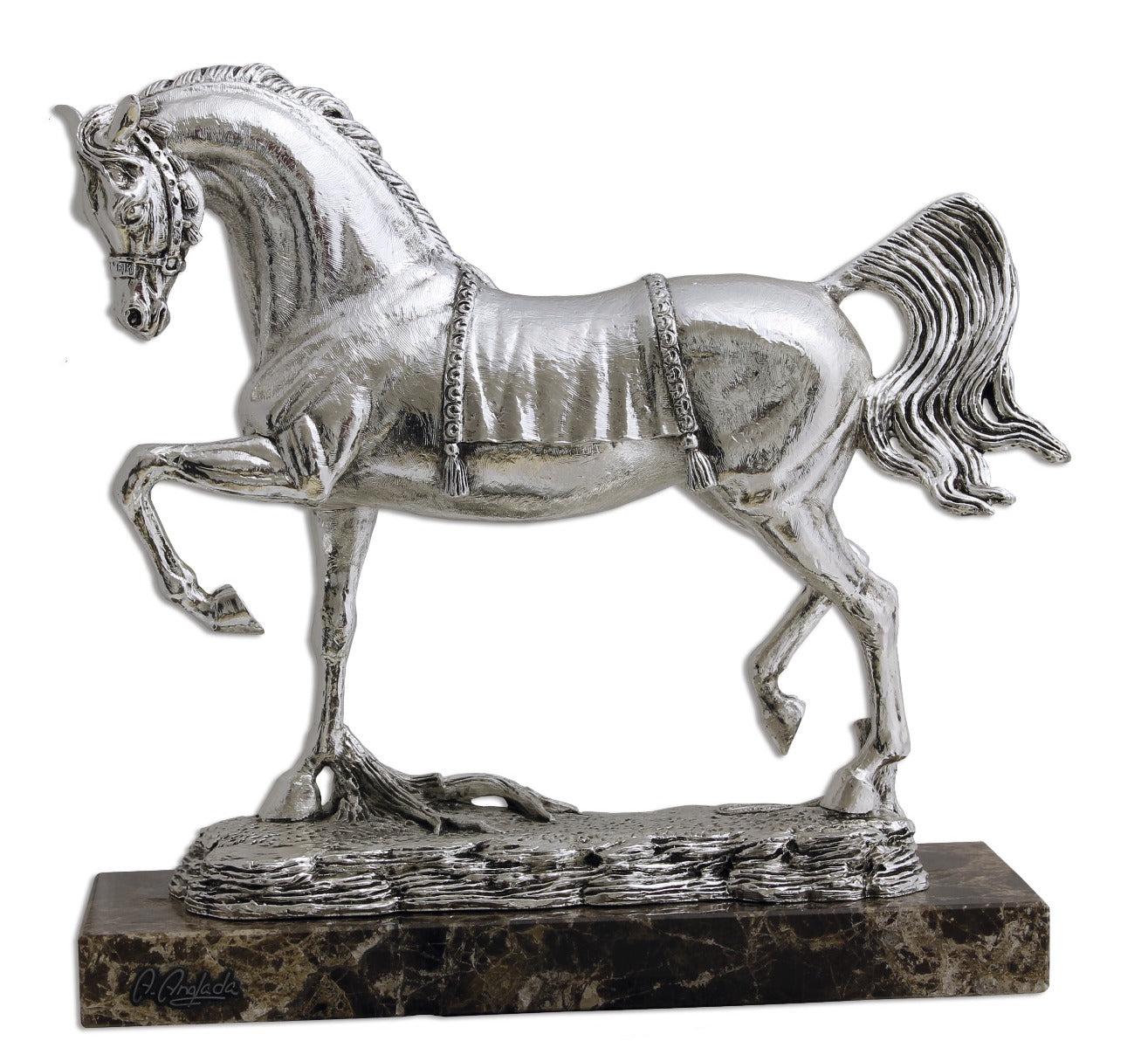 SPAIN HORSE W / MARBLE BASE HIGHT 30 CM