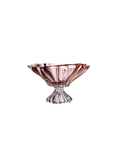 BOHEMIAN CRYSTAL GLASS BOWL WITH BASE 33 CM