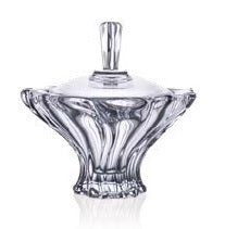 BOHEMIAN CRYSTAL GLASS FOOTED CANDY BOX 25.5CM