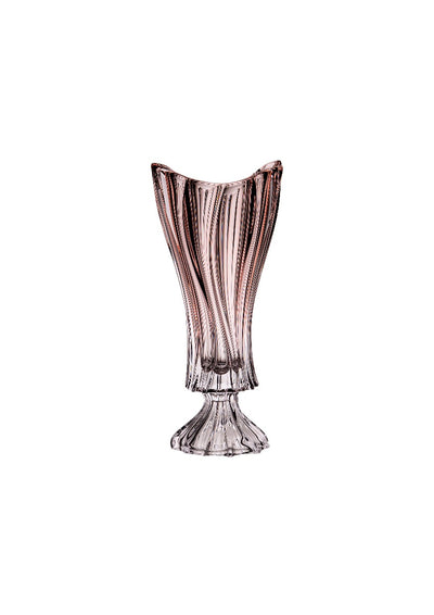 BOHEMIAN CRYSTAL VASE 40 CM ON GLASS BASE