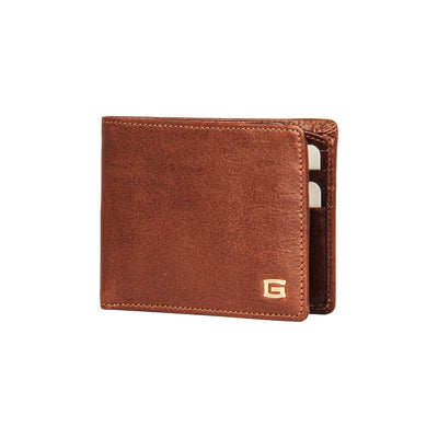 GIUDI MEN GENUINE LEATHER WALLET MARRONE