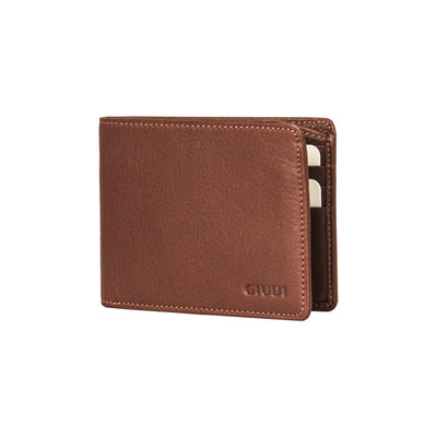 GUIDI MEN GENUINE LEATHER WALLET MARRONE