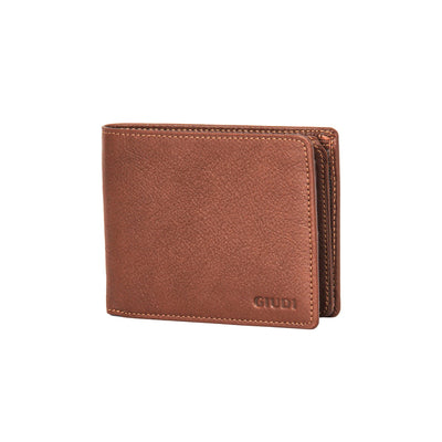 GUIDI MEN GENUINE LEATHER WALLET MARRONE