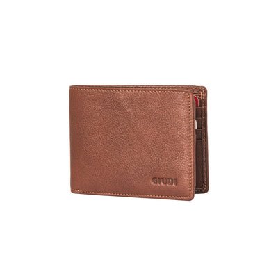 GUIDI MEN GENUINE LEATHER WALLET MARRONE