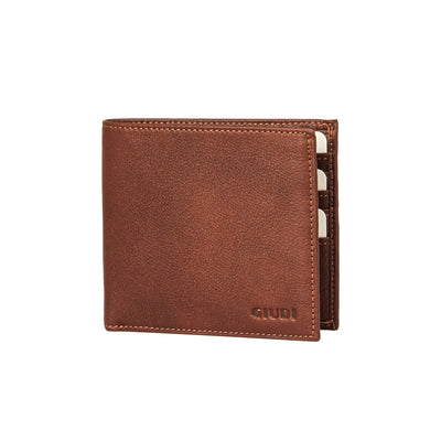 GIUDI MEN GENUINE LEATHER WALLET MARRONE