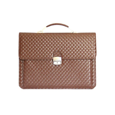 ALLAN MAURICE BRAND PVC LEATHER BRIEFCASE & LAPTOP IN BROWN COLOR