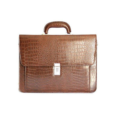 ALLAN MAURICE BRAND PVC LEATHER BRIEFCASE & LAPTOP IN BROWN COLOR