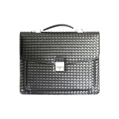 ALLAN MAURICE BRAND PVC LEATHER BRIEFCASE & LAPTOP IN BLACK COLOR