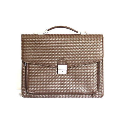 ALLAN MAURICE BRAND PVC LEATHER BRIEFCASE & LAPTOP IN BROWN COLOR