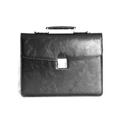 ALLAN MAURICE BRAND PVC LEATHER BRIEFCASE & LAPTOP IN BLACK COLOR
