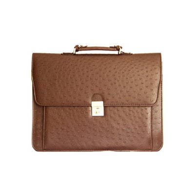 ALLAN MAURICE BRAND PVC LEATHER BRIEFCASE & LAPTOP IN BROWN COLOR
