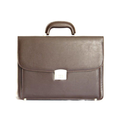 ALLAN MAURICE BRAND PVC LEATHER BRIEFCASE & LAPTOP IN BROWN COLOR
