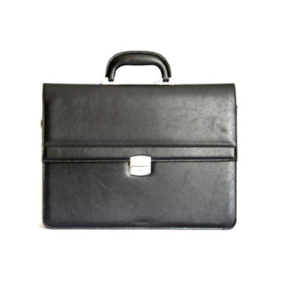 ALLAN MAURICE BRAND PVC LEATHER BRIEFCASE & LAPTOP IN BLACK COLOR