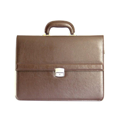 ALLAN MAURICE BRAND PVC LEATHER BRIEFCASE & LAPTOP IN BROWN COLOR
